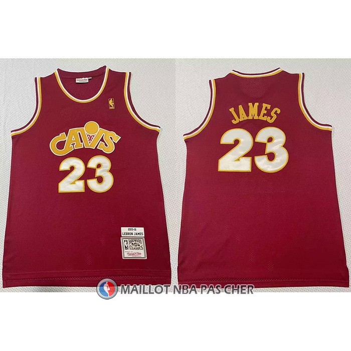 Maillot Cleveland Cavaliers LeBron James NO 23 Mitchell & Ness 2015-16 Rouge